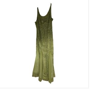 Vintage Elegant Green Embellished Dress